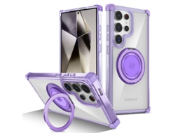 Compatível Com Capas Magnéticas Samsung, Proteção Dourada, Suporte Giratório E Anti-queda.roxo - S23plus