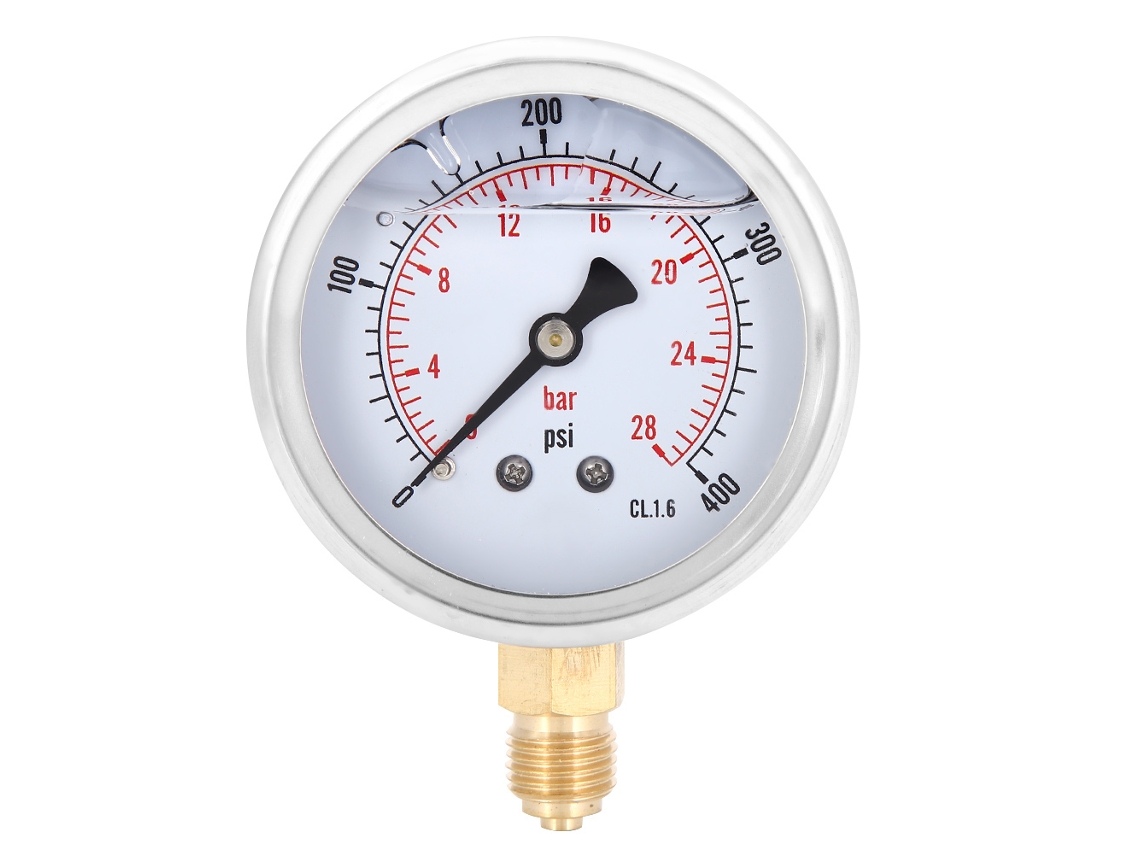 Manômetro De Pressão Radial Cheio De Óleo 1/4bsp Para Máquinas