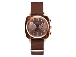 Reloj De Cuarzo Para Hombre Con Correa De Lona De Moda Zona Triple Marrón