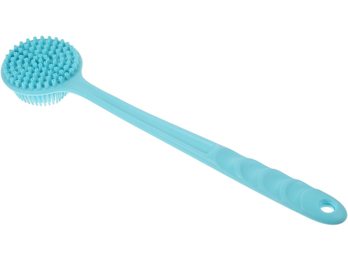 Lurelia Acessório De Duche Com Escova De Silicone Para Banho, Cabo Longo, Pega Ergonómica E Com Argola, Banho Relaxante Leve