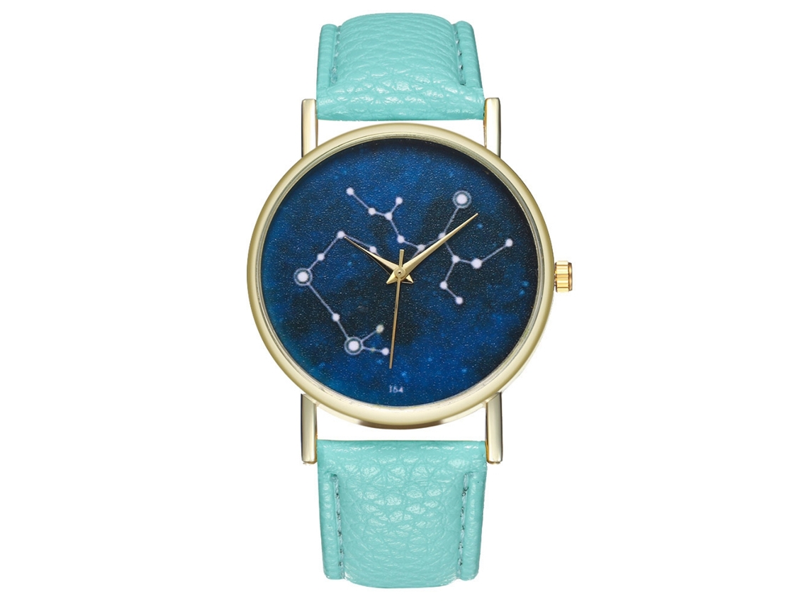 Relógio de Quartzo Feminino Estilo Vintage Simples de Moda com Pulseira de Couro Pu (verde Menta)