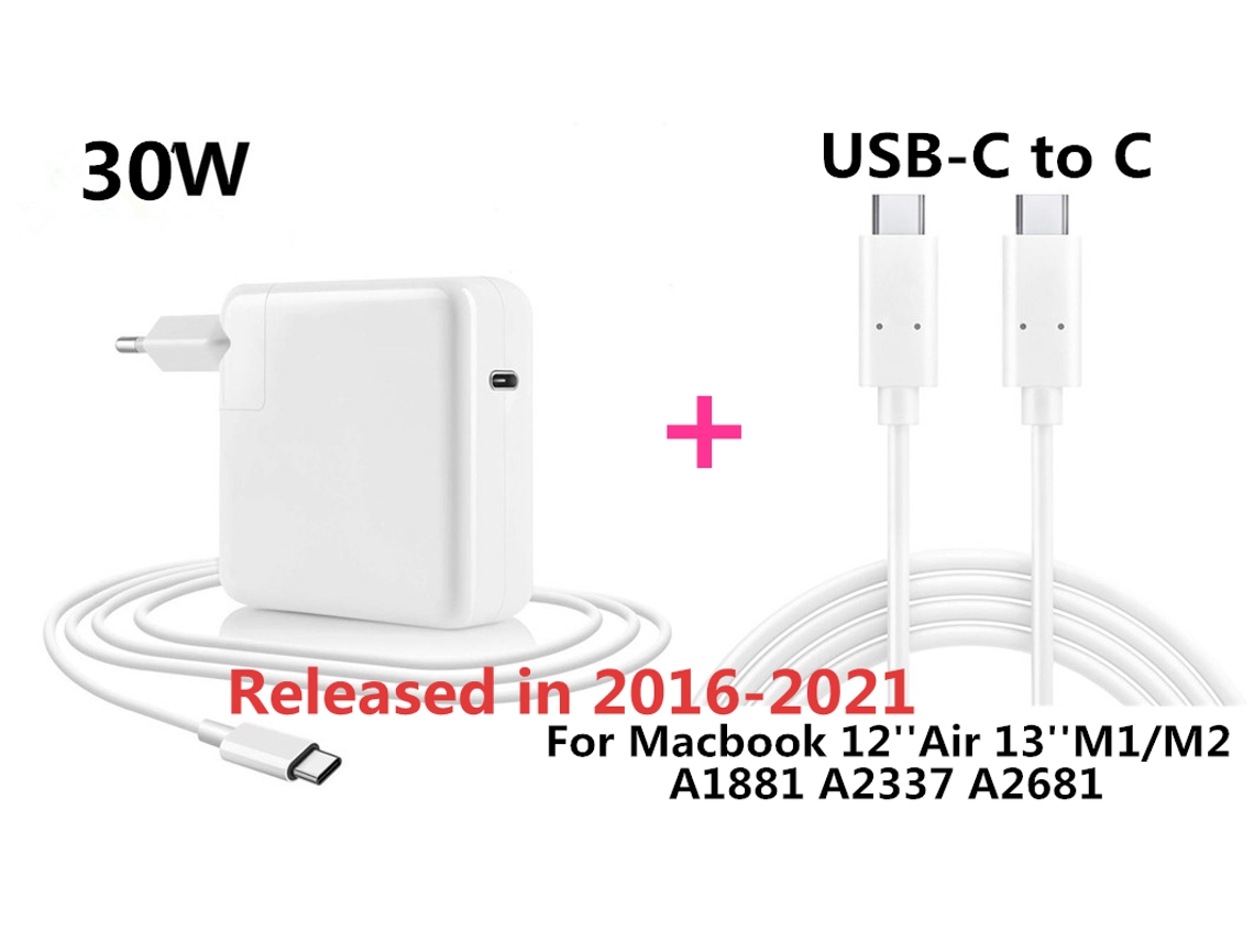 Adaptador De Energia Usb C Pd De 30 W Magsaf3 Para Laptop, Carregador Rápido Para Apple Macbook Air 12 13 M1 M2 A1882 A1534 A2337 A2681 Slowmoose