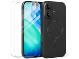 Capa Protetora - E.f.connection - Para Iphone 17 - Com Círculo Magnético Preto - 2 Películas De Vidro Temperado