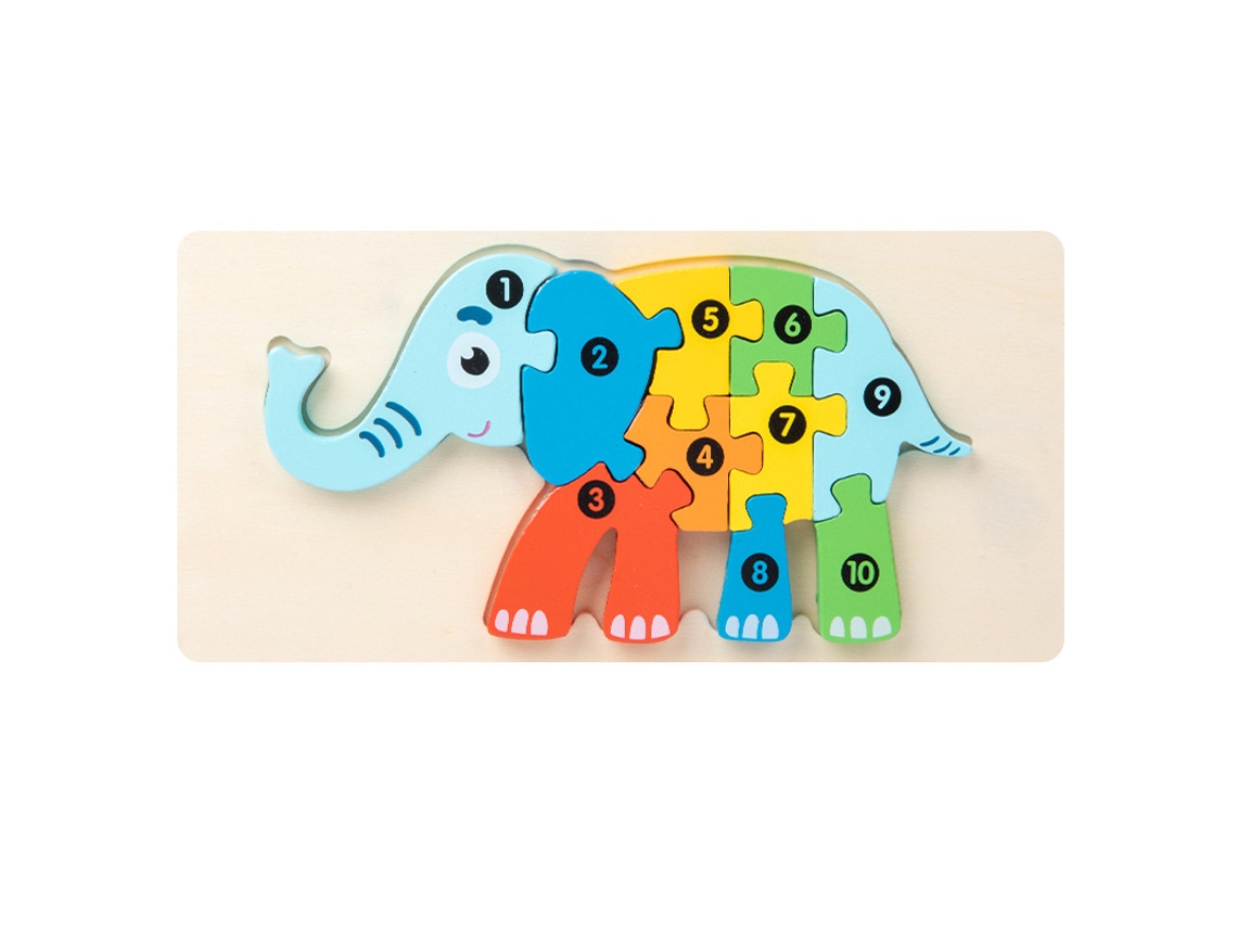 Brinquedo Educativo Montessori Para Crianças Dos 3 Aos 5 Anos, Puzzle Numérico Com Números De 1 A 10 Ursinho Hexinyigjly