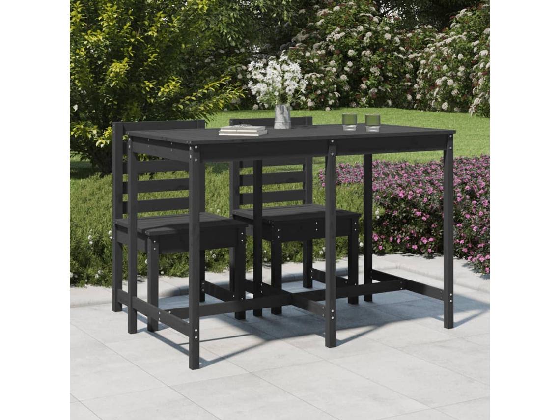 Vidaxl Mesa De Jardim 159,5x82,5x110 Madeira De Pinho Maciça Cinzento