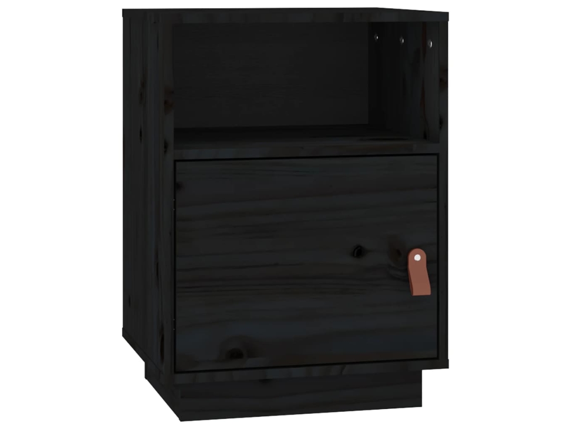 Bedside Cabinet, Bedside Cabinets Vidaxl Preto Madeira De Pinho (n/a)