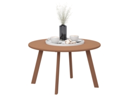 Mesa de Centro redonda pequena, com estrutura de metal, para jardim, 70x42cm, laranja