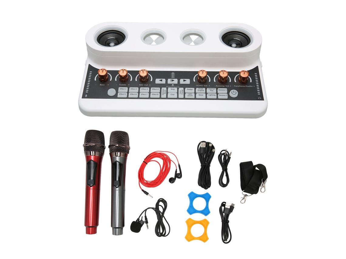 Pacote Equipamento Podcast LAXISCREED com Mesa Som e Microfone Branco