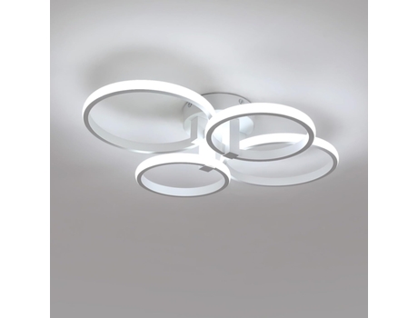Candeeiro De Teto Redondo Em Alumínio, 584612cm, Branco, 48w Goeco