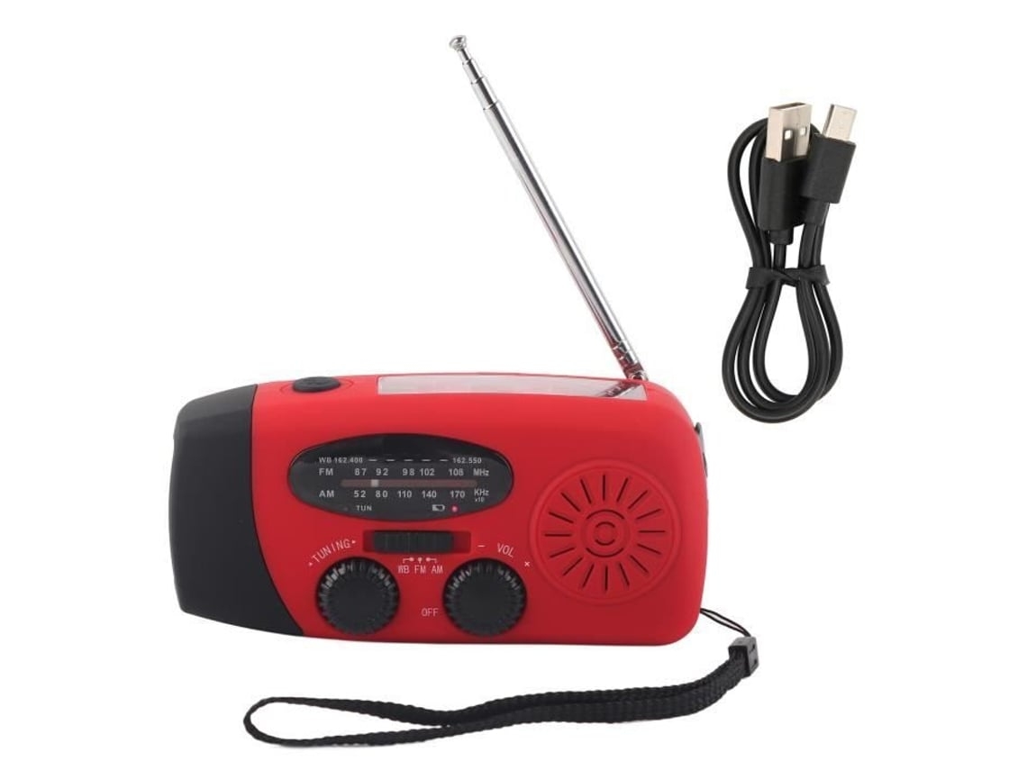 Rádio dínamo solar de 4000mAh AM/FM com previsão do tempo STELASPLEN