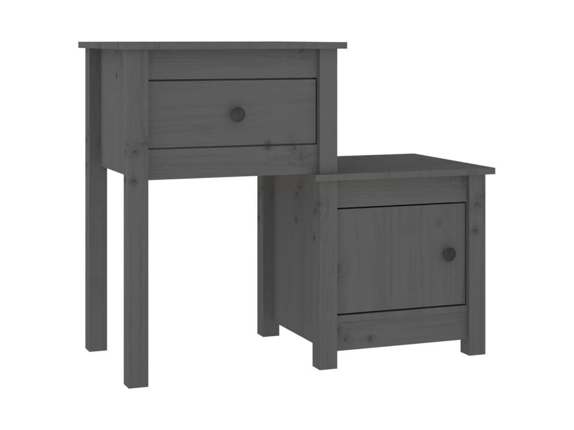 Bedside Cabinet, Bedside Cabinets Vidaxl Cinzeto Madeira De Pinho (n/a)