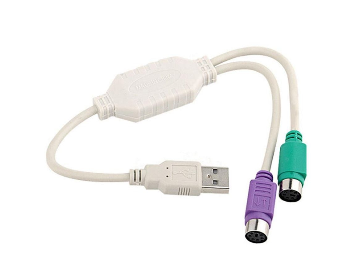 Adaptador De Cabo Usb Ps/2 Para Teclados E Mouses Com Interface Ps/2, Controlador Usb Integrado, Porta Ps/2 Compatível Com Kvm*.