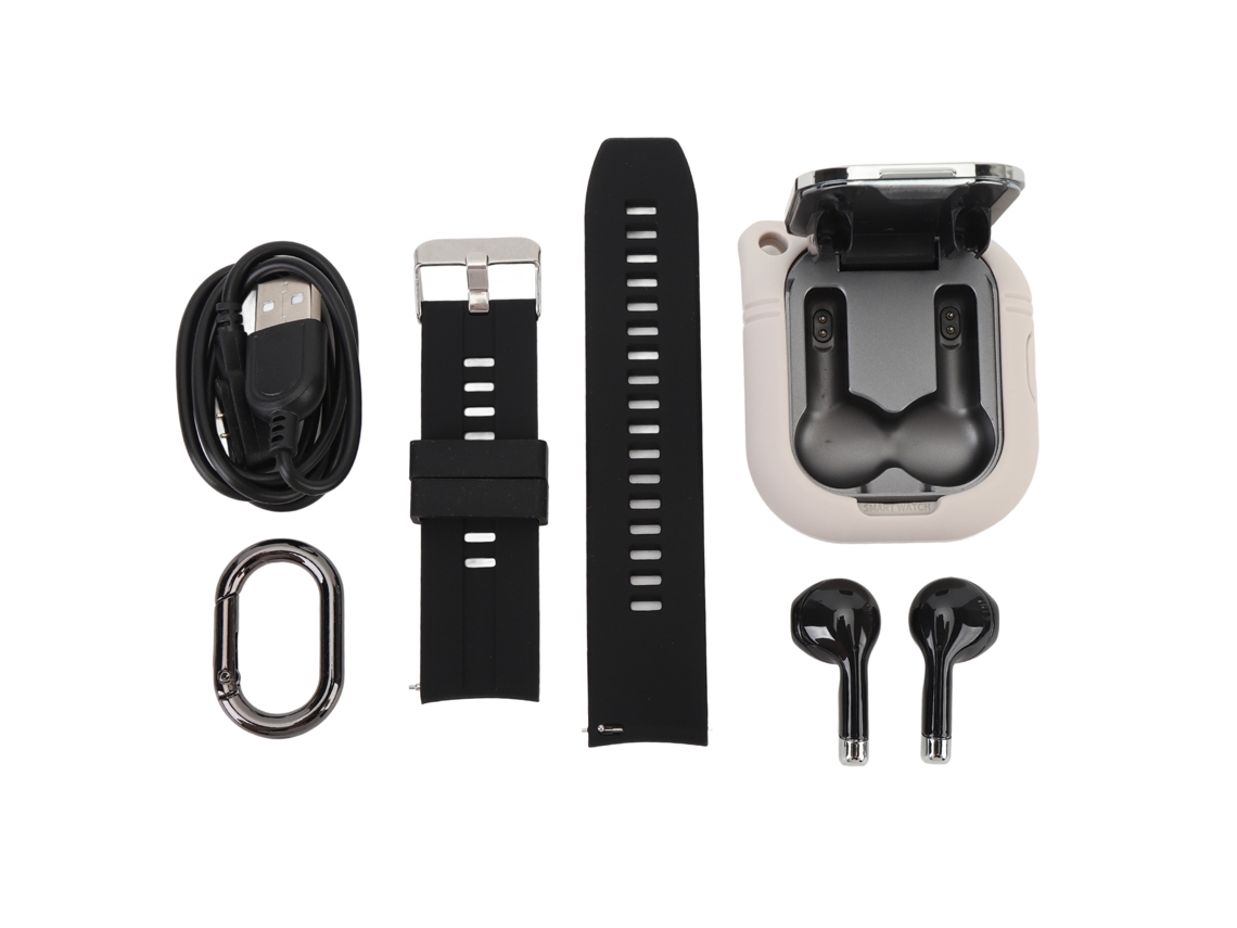 Relógio Inteligente 2 Em 1 Com Fones De Ouvido Tela Tft 2.01 Polegadas Chamada Bluetooth Contagem De Passos Para Android