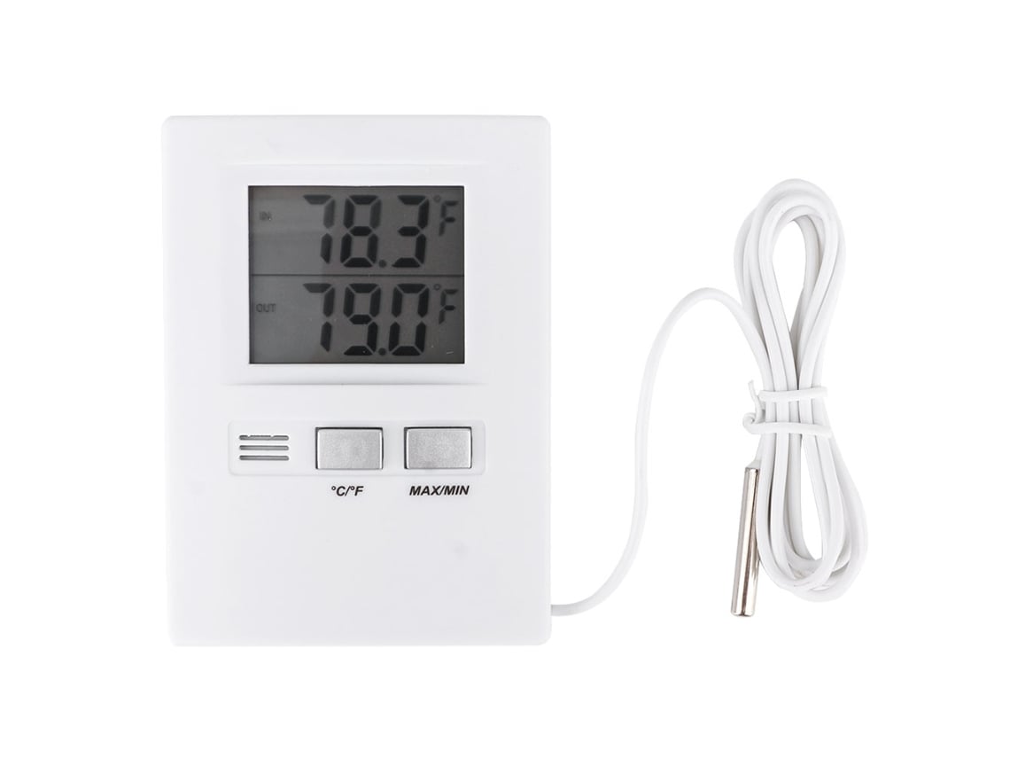 Termômetro Digital Lcd de Alta Precisão para Ambiente Interno e Externo com Sensor Estendido