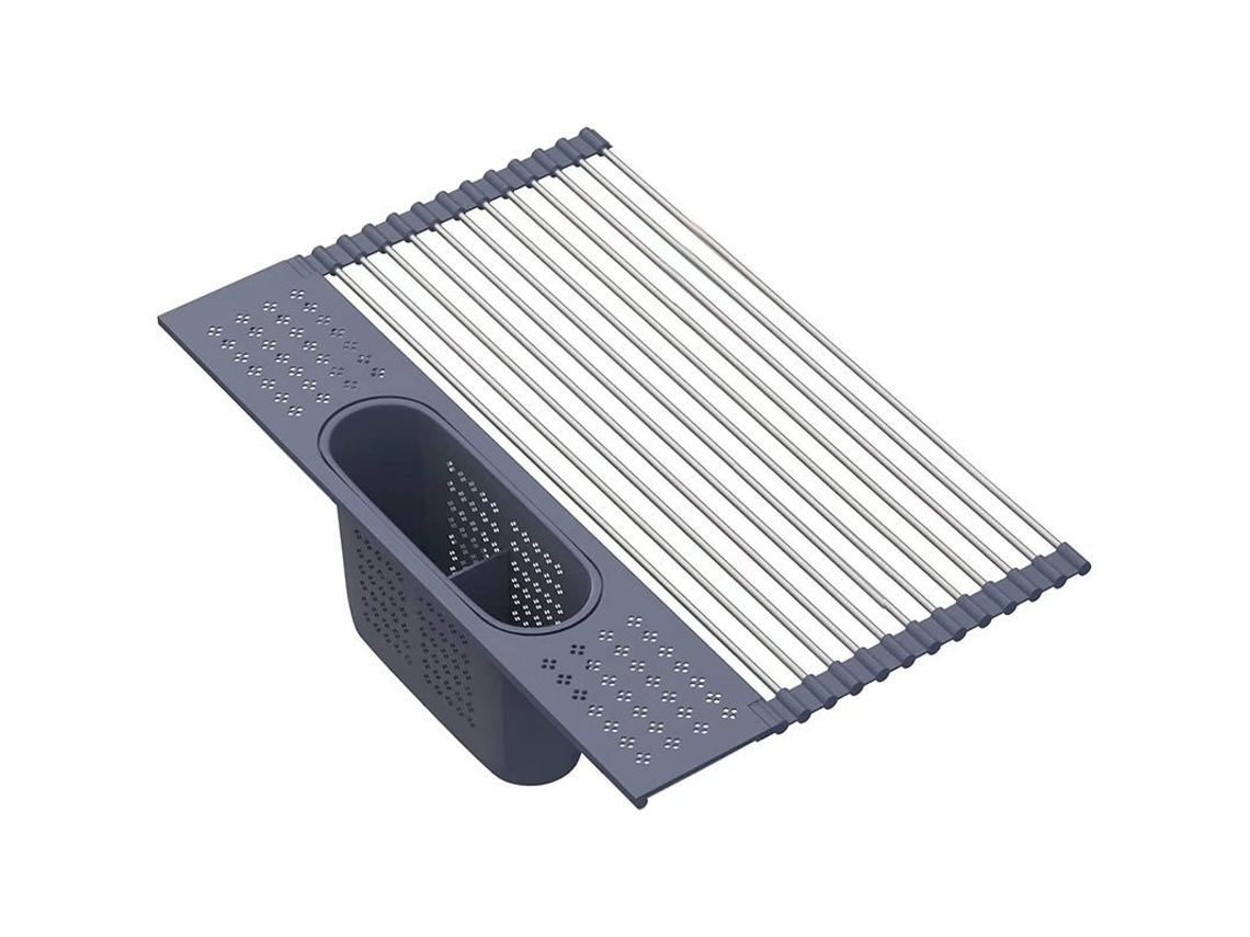 Rack de secagem de pratos rolável 17.5x11 polegadas, aço inox SUS304, multiuso, pasta removível | S/MARCA