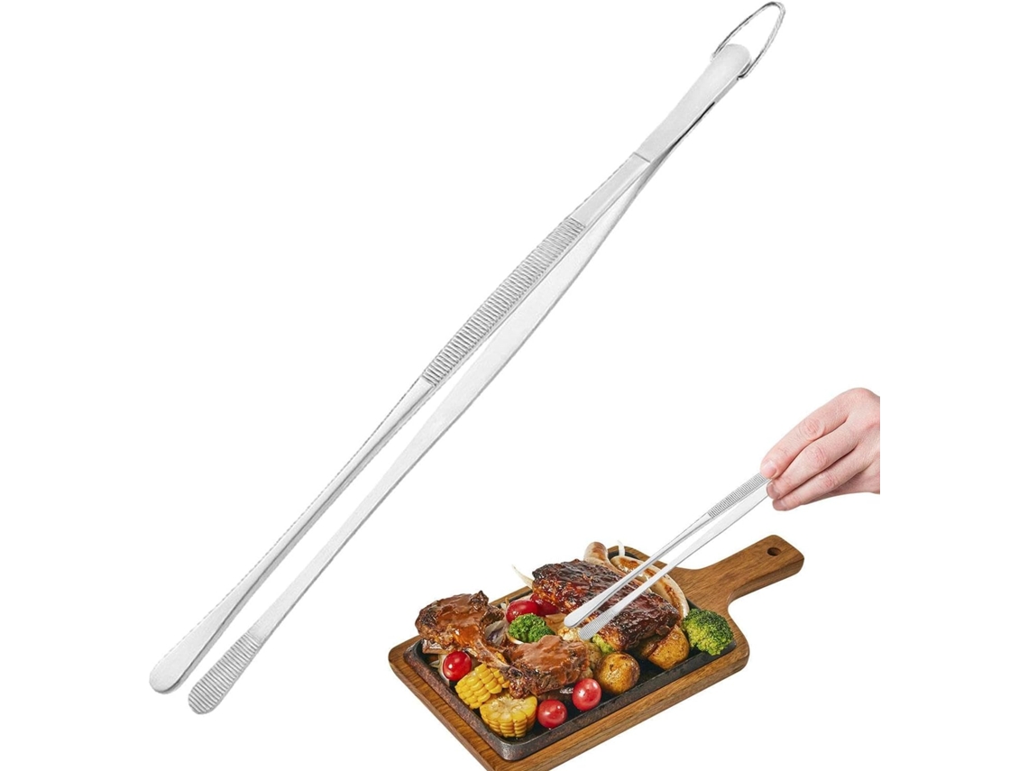 Pinça De Cozinha – 30cm Em Aço Inoxidável Para Churrasco, Camping, Restaurante, Buffet, Festa, Bar E Piquenique