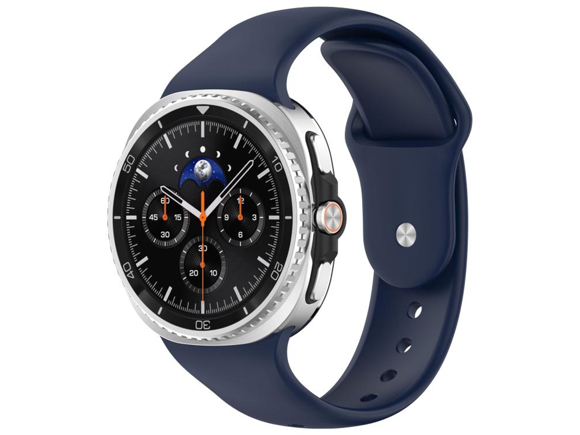 Bracelete para Samsung Galaxy Watch 8 / 8 Classic Silicone com Fivela Reversa Azul Meia noite XIAOMOYU