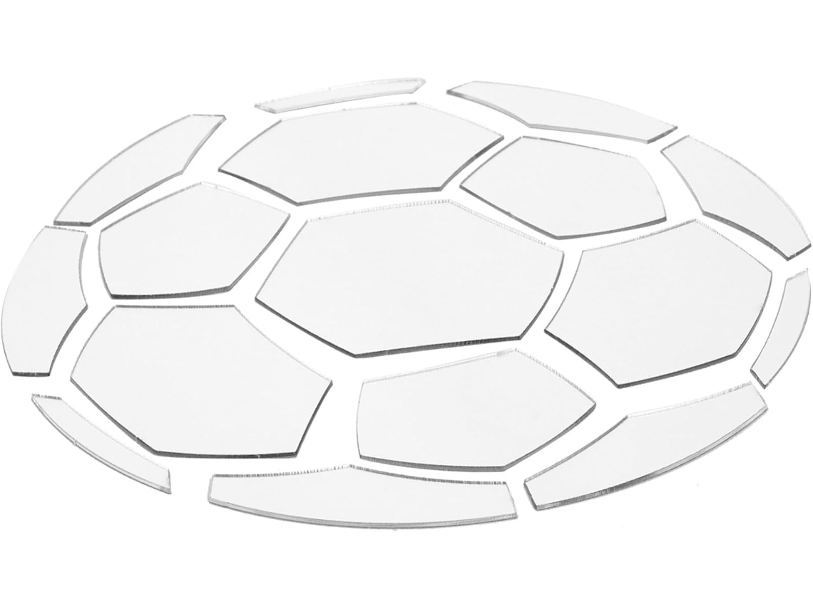 Espelho Simples Colar Parede Adesivo Futebol Acrílico Prateado Textura Decoração Quarto Menino Estar Fina Sala GOKOCO