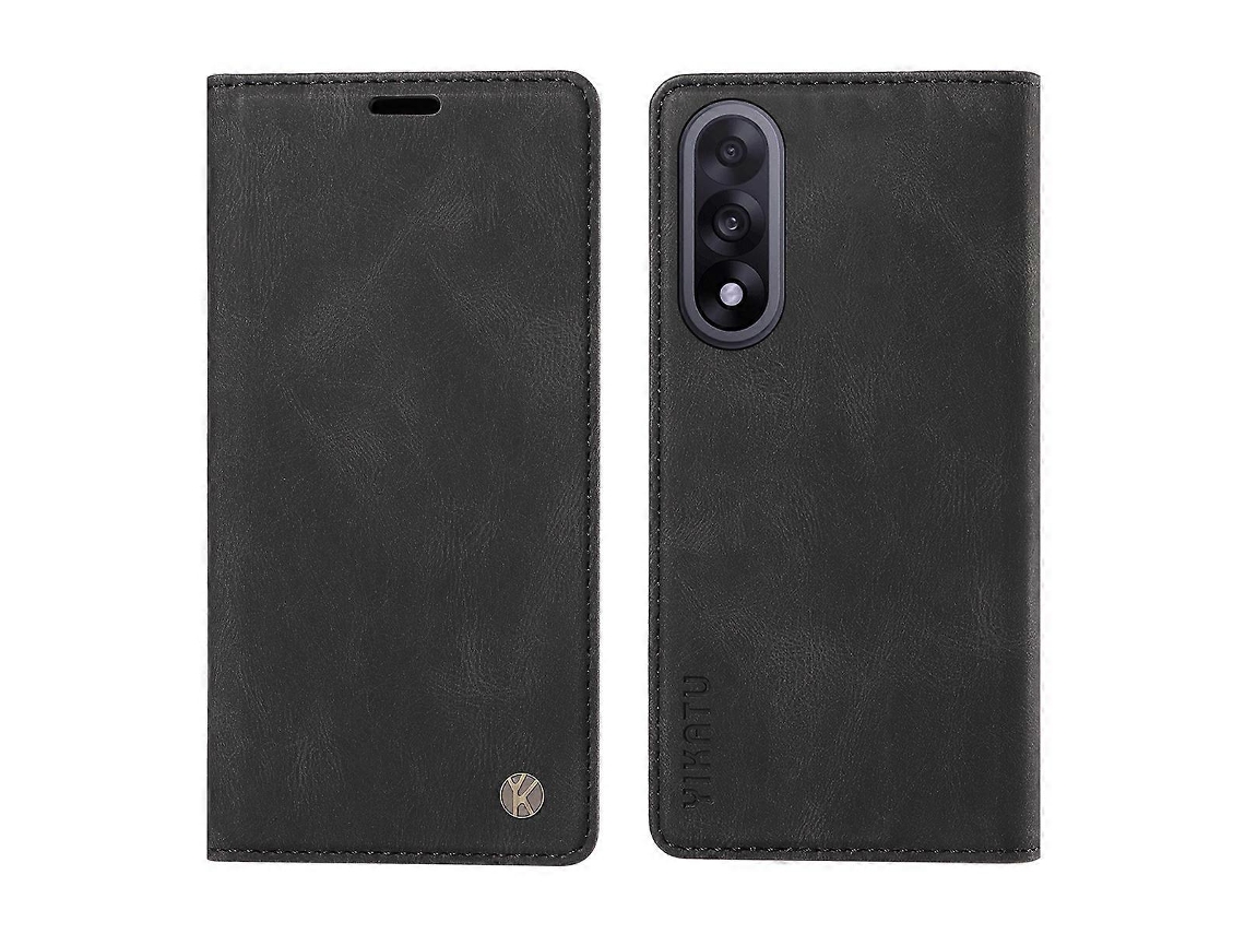 Capa De Couro Tkdaddy Para Oneplus Nord 5 5g / Oneplus Ace 5 Ultra 5g Yikatu Yk-004, Capa Tipo Carteira Com Toque De Pele, Preta