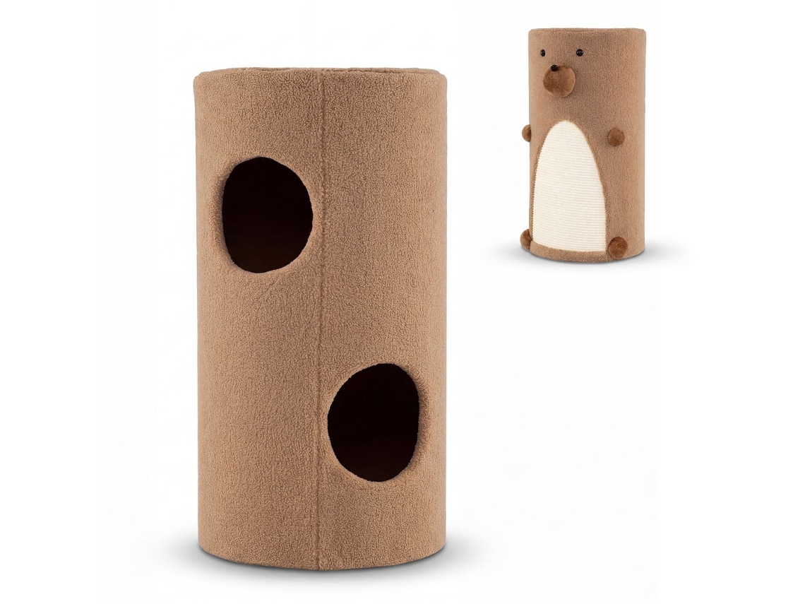 Casa para Gatos de 2 Andares com Tapete Arranhador de Sisal e Toca Escondida. NORTHIX