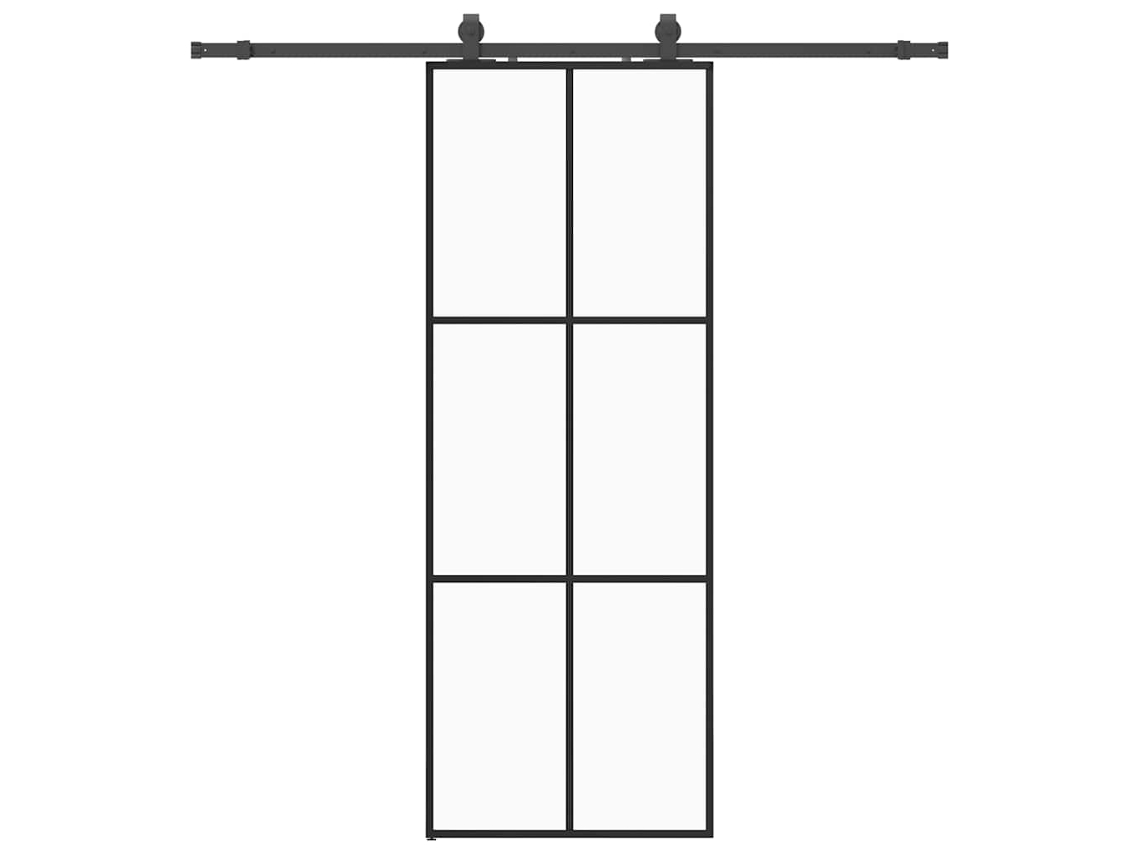 Sliding Door, Sliding Doors Vidaxl Preto Vidro (76 X 205 Cm (200 Cm Sliding Rail))