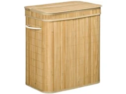 Cesto Roupa Bambu 90l 2 Comp 54,2x35,2x59,5 Madeira