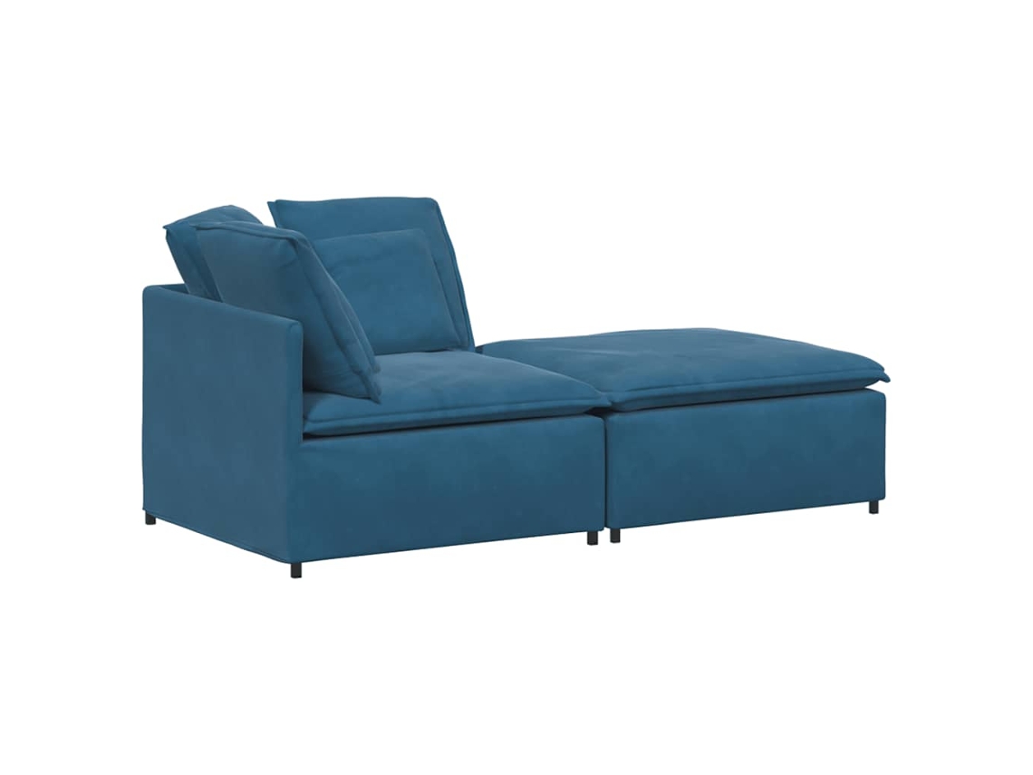 Sofá Modular Vidaxl Azul Veludo