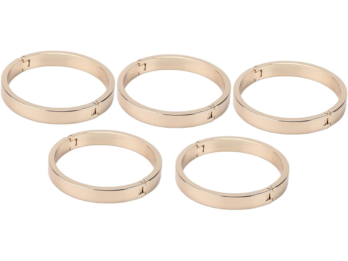 Conjunto de 5 mosquetões redondos de metal com data, chaveiro de metal resistente para iluminação em espiral.
