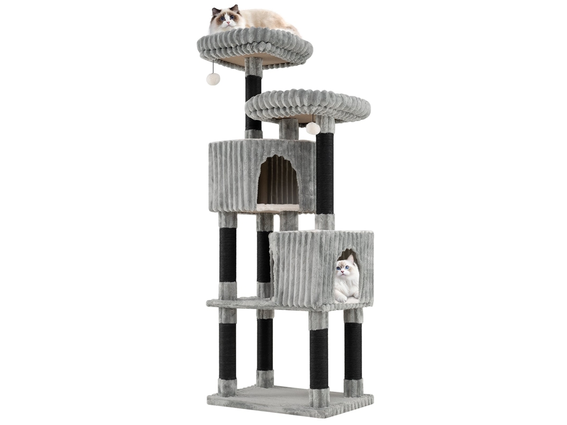 Árvore alta para gatos com 2 tocas, camas e arranhadores, 156 cm NORTHIX