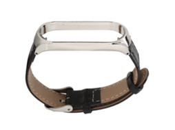 Cinto de Relógio em Couro para Xiaomi Mi Band 3/4 Preto com Substituição Fashion EOOCOO