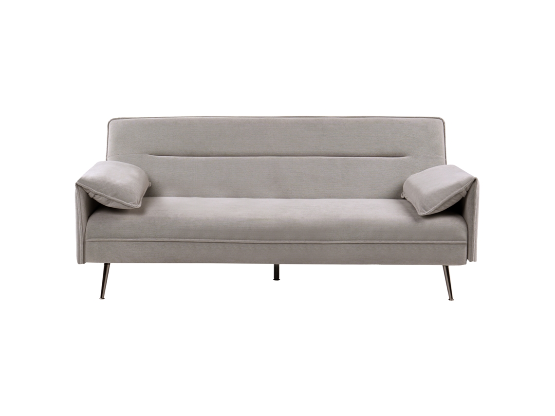 Sofá Cama Beliani Vayla De Tela Gris 198x96x85