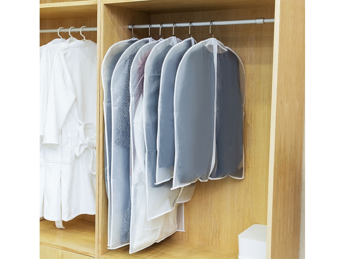 Sacos transparentes para roupas, proteção contra poeira, pacote com 5, 60 x 140 cm, Slowmoose