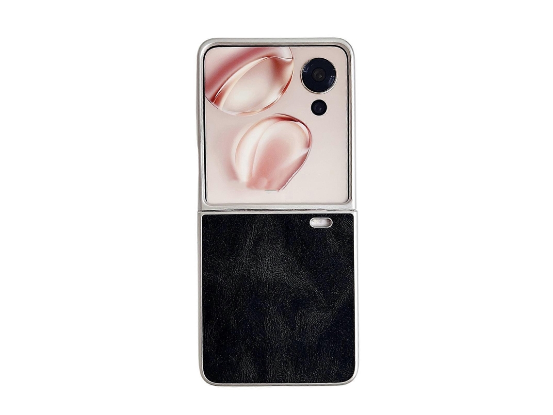 Capa Para Celular Honor Magic Vs3 Com Acabamento Em Couro Sintético E Pintura Metálica.