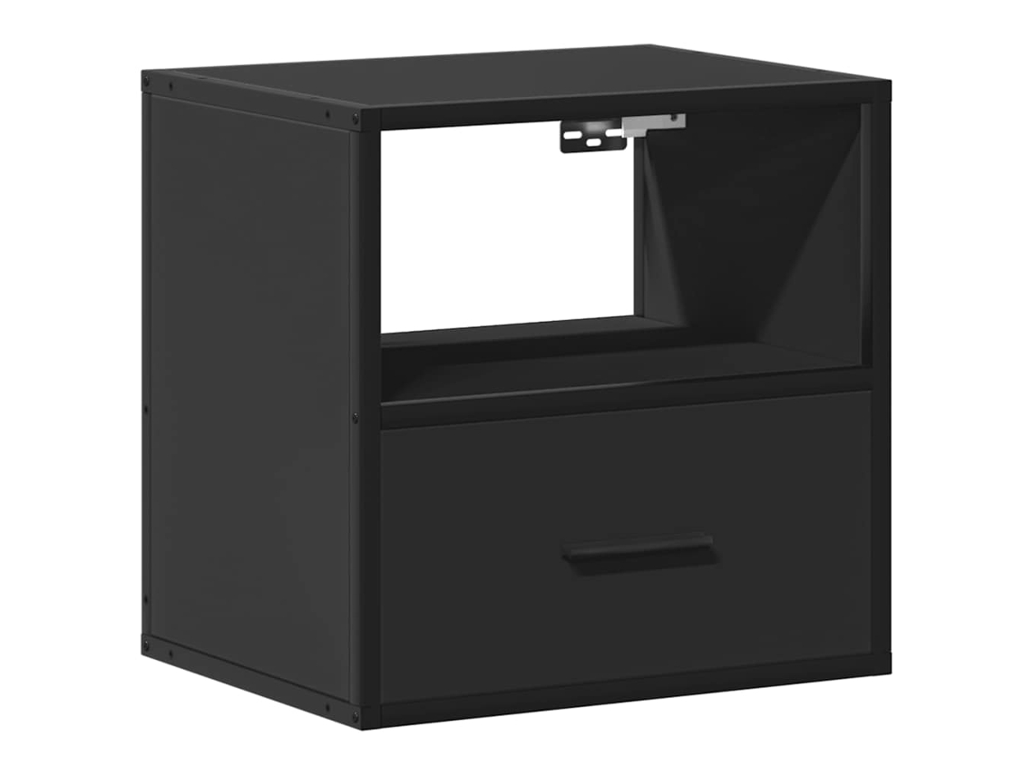 Wall-mounted Bedside Cabinet, Wall-mounted Bedside Cabinets Vidaxl Preto Madeira Processada (n/a)