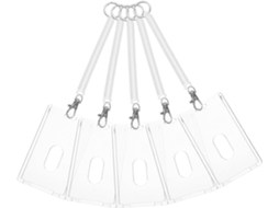 Porta-crachá Aboofan com camada plástica transparente, 5 conjuntos de crachás de identificação reutilizáveis, fáceis de usar.