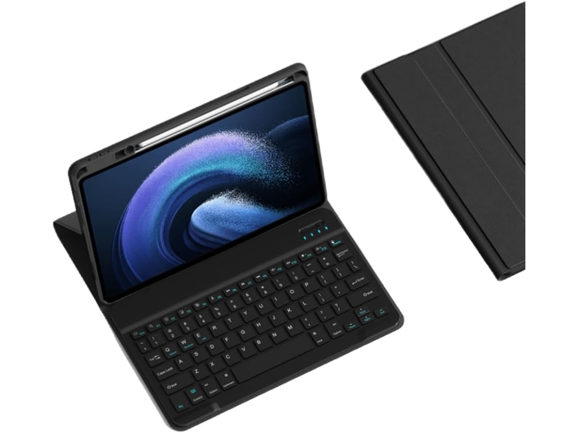 Capa Notebook Capa Para Xiaomi Pad 6s Pro (12,4 Polegadas), Com Teclado Bluetooth Magnético Destacável, Preta