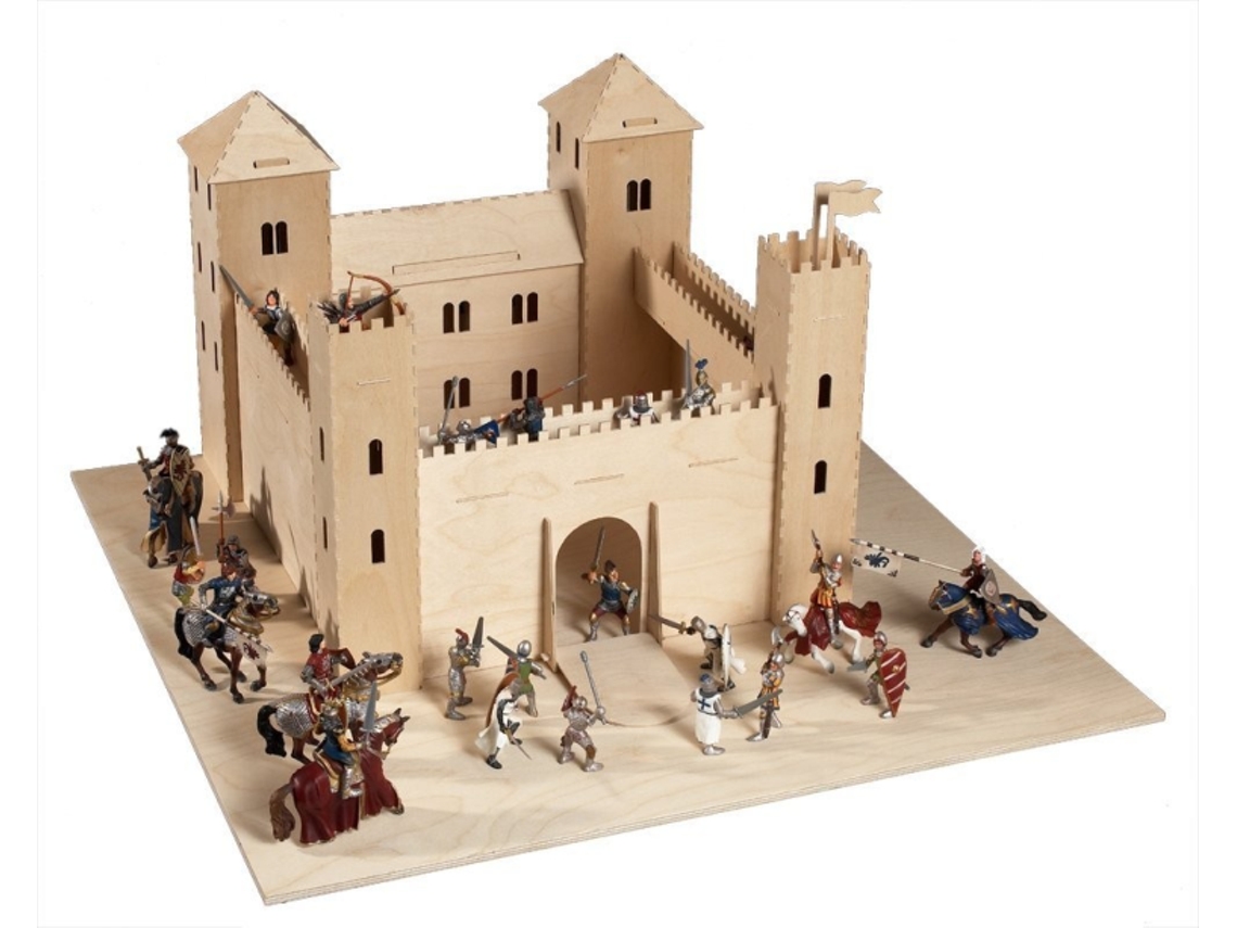 Castelo De Madeira Pebaro Kit De Construção De Brinquedo Medieval 42x50x53 Cm