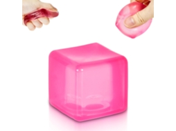 Bola Stress Cubo Gelo - Brinquedo Fidget - 5 Cm - Alívio Stress E Ansiedade - Tpr - Rosa