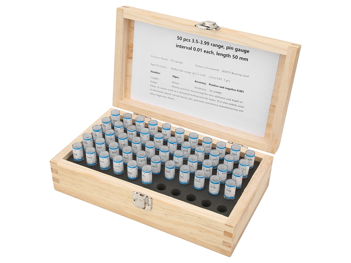 Conjunto de 50 paquímetros de aço para rolamentos, ferramenta de medição, superfície lisa, 3,5-3,99 mm