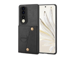 Capa Magnética Para Celular Honor 90 Com Compartimentos Para Cartões E Fecho Duplo.