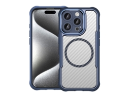 Capa Transparente Para Iphone 16 Pro - Textura De Fibra De Carbono - Magsafe