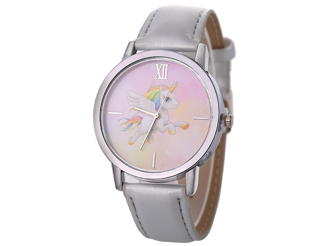 Relógio feminino de luxo, mostrador redondo, pulseira de couro, quartzo, cinza.