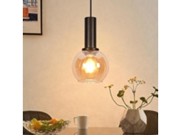 Candeeiro De Suspensão Vintage De Vidro , 1 Lâmpada E27, Lustre Retro, Altura Ajustável Para Mesa De Jantar E Quarto (lâmpada Não Incluída).