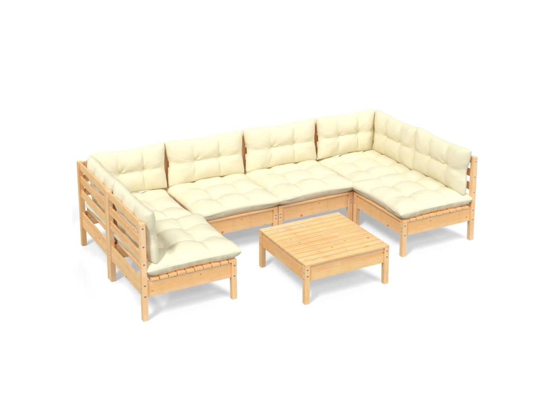 Garden Lounge Set, Garden Lounge Sets Vidaxl Creme Madeira De Pinho (n/a)