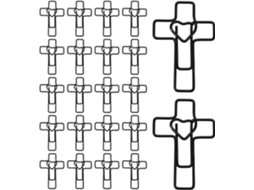 Artibetter 100-clipes De Papel Metálicos Para Estudo Bíblico, Em Formato De Coração E Cruz, Material Metálico Preto