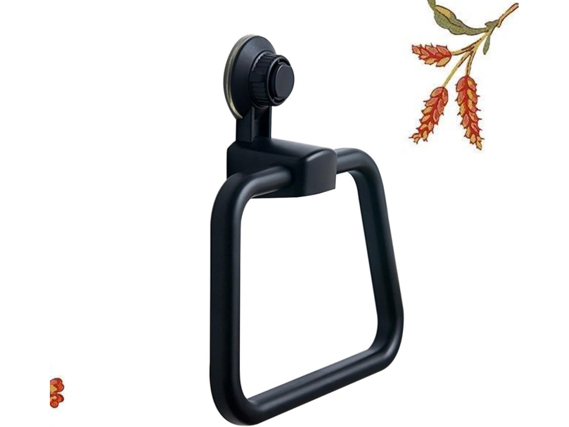 Gancho De Toalha Com Ventosa Resistente E Reutilizável, Em Abs Preto,
