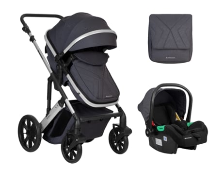 Carrinho de Bebé 3 em 1 com Assento Transformável Darling Cinzento Escuro 2024 KIKKABOO