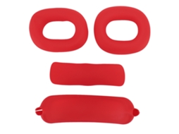 Conjunto de capas de almofada silicone para fones de ouvido ios earbuds diadema e earpads vermelho | S/MARCA