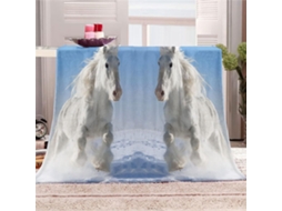 Manta de Flanela Fansu Estampa 3d Cavalos Colcha Inverno Macia e Fofa Microfibra para Sofá Adequada Adultos Cr