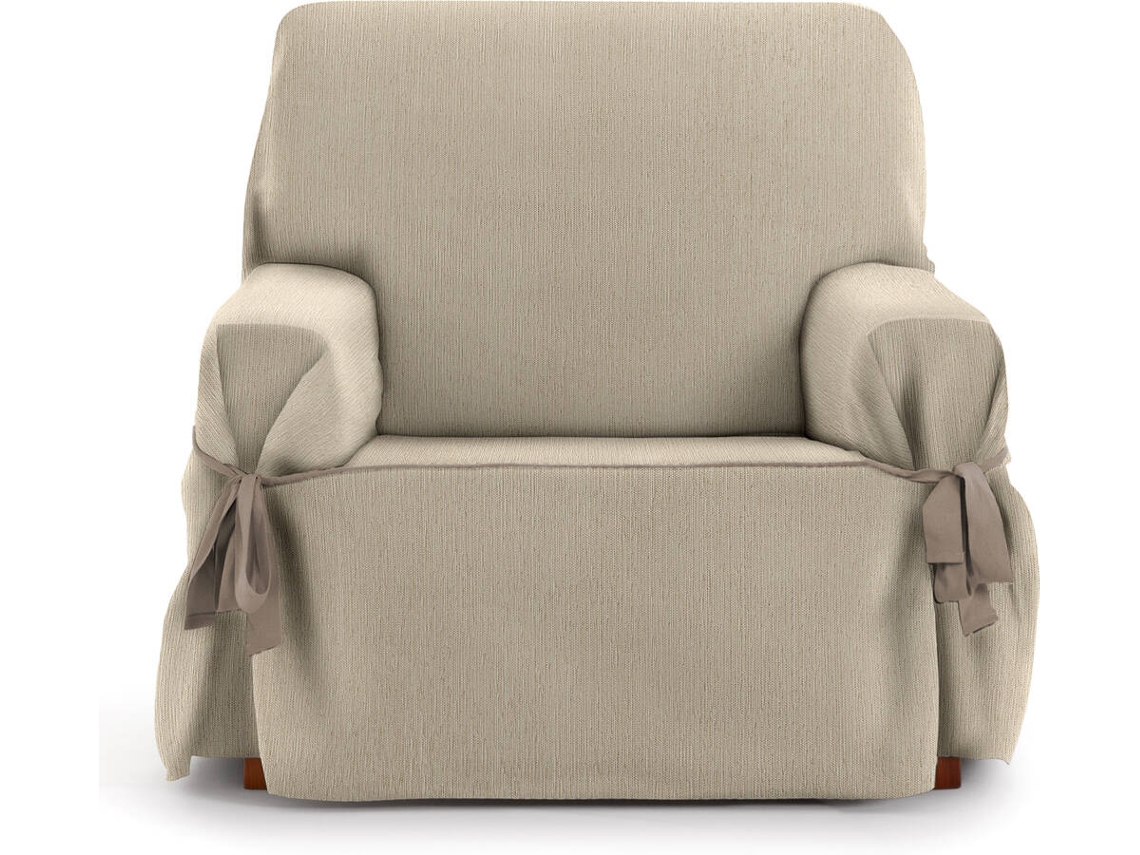 Capa de Poltrona EYSA Mid com Laços (110 x 70 x 120 cm - Poliéster e Algodão - Beige)